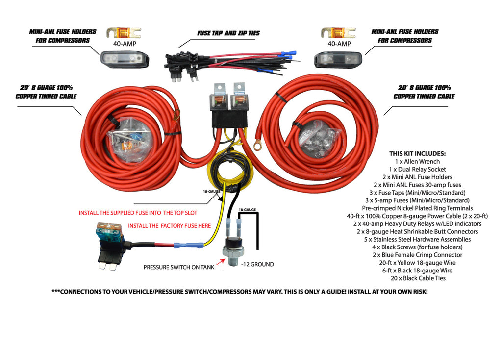DUAL COMPRESSOR WIRING KIT BY AVS | Illusive Fabrication