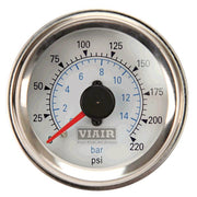 Viair 2" Dual Needle Gauge (White Face, Illuminated, 220 PSI)