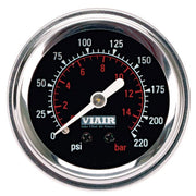 Viair 2" Single Needle Gauge (Black Face, Illuminated, 220 PSI)